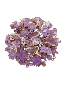 10-200pcs Random Mixed Series Fashion 3D Zinc Alloy Drop Oil Cartoon Pendant Animal Flower Fruit Cross Multi-Element Mixed Series Charm Necklace Bracelet Keychain Shoes Clothing Small Pendant DIY Jewelry Accessories - Random Mixed Cartoon Series Pendants - View 6