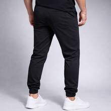 Skinny Slim Fit Jogger Pants In Twill With Drawstring - Comfortable Street Style - 黑色 - 查看 3