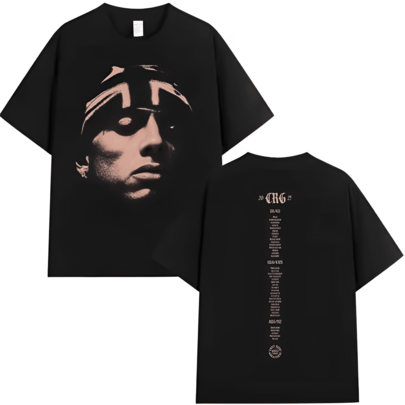 Rapper T-Shirt Centrals Cee Can'T RUSH GREATNESS Tour Album Merch Wear 2025 Summer Pure Cotton 100% Printed T-Shirt