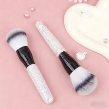 Bling Rhinestone Handle Makeup Brush, Soft Synthetic Bristle Large Powder Brush For Face Blush, Bronzer, Loose Powder - Brush - View 13