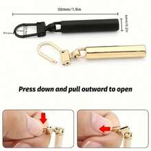 2/5/10Pcs Metal Zipper Pull Replacement - Detachable, Suitable For Sewing And Knitting Projects - Available In Bronze, Gold, Black - E-Mixed Color - View 12