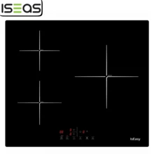 Placa de inducción IsEasy Placa de inducción de 3 zonas 60cm vitrocerámica autosuficiente Touch Timer - Negro - Ver 11