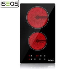 IsEasy Glass Ceramic Hob 2 Plates Frameless Timer TouchControl Built-In Black 3000W - Phích cắm loại C của EU (220-240V) - Xem 9