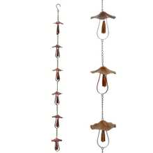 Metal Rain Chain For Outside Adjustable Rain Catcher Chain With Bell For Gutters Outside Eaves Drainage Downspout, For Divert Water And Home Display - 蘑菇雨鏈 - 查看 12