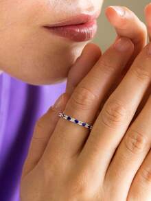1pc 925 Sterling Silver Cubic Zirconia Ring, Suitable For Earrings, Elegant Sparkling Crystal Earrings, Suitable For Engagement, Anniversary, Wedding And Other Occasions - Bạc - Xem 8
