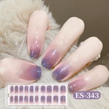 Semi Cured Gel Nail Strips, 20Pcs Long Lasting Salon Quality Wraps, Easy Apply & Remove Gel Nail Stickers With UV Light - Mauve Purple - View 5