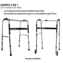 Andadera Para Adultos Con Ruedas Plagable 2 En 1 Desarmable - Plateado - Ver 7