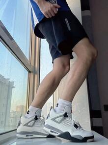 Giày bóng rổ cổ cao Jordan Air Jordan 4 Retro "White Cement" - Phong cách, đa năng, giảm sốc, chống trơn trượt và bền bỉ dành cho nam giới. Màu trắng/xám, phiên bản retro năm 2025. - tro trắng - Xem 9