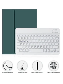 [Wireless Keyboard Protective Case] This Wireless Bluetooth Keyboard Protective Case Is Compatible With IPad Air 1/Air 2/Air 3/Air 4/Air 5/6, IPad 5th/6th/7th/8th/9th/10th/11th Gen, IPad Pro 12.9 Inch (2020/2021/2022 Models), IPad Pro 11 Inch (2018/2020/2021/2022 Models), As Well As Galaxy Tab And Redmi Pad SE. It Features A Soft TPU Back Cover, A Magnetic Detachable Design, And A Stylus Slot. - Multicolor - View 72