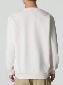 adidas HRTG TNS G C 字母圓領長袖復古舒適網球經典衛衣 男款 粉筆白 - 粉筆灰 - 查看 3