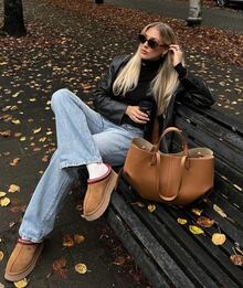 Pantuflas UGG Tazz, suaves y con estilo, que protegen los dedos de los pies, para mujer, color castaño - Granate - Ver 6