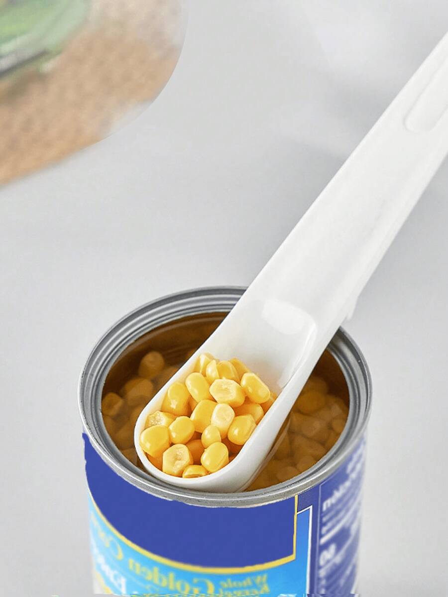 1 cuchara para lata multifuncional portátil, cuchara y tenedor colador dos en uno, tenedor para frutas encurtidas, cucharón de cocina, cocina, artículos de cocina, comida, camping, vacaciones, playa, decoración de la habitación, organizador, fiesta, viajes. - Azul - Ver 1