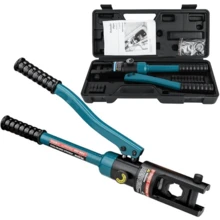 16 Tons Hydraulic Wire Crimping Tool Battery Cable Lugs Terminal Crimper Crimping Tool with 15 Pairs Dies - Azul - Ver 6