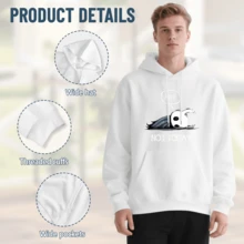 Sudadera con Capucha Larga  Congrats Anime Manga Negro Blanco Unisex S-3XL 60% Algodón Japonés Vintage Especial Regalo Fans - Blanco - Ver 5