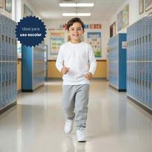 Vrasalon Boys' Basic Fleece Pants For Winter - 淺灰色 - 查看 4