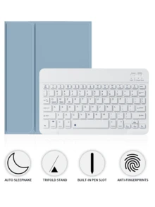 [Wireless Keyboard Protective Case] This Wireless Bluetooth Keyboard Protective Case Is Compatible With IPad Air 1/Air 2/Air 3/Air 4/Air 5/6, IPad 5th/6th/7th/8th/9th/10th/11th Gen, IPad Pro 12.9 Inch (2020/2021/2022 Models), IPad Pro 11 Inch (2018/2020/2021/2022 Models), As Well As Galaxy Tab And Redmi Pad SE. It Features A Soft TPU Back Cover, A Magnetic Detachable Design, And A Stylus Slot. - Multicolor - View 91
