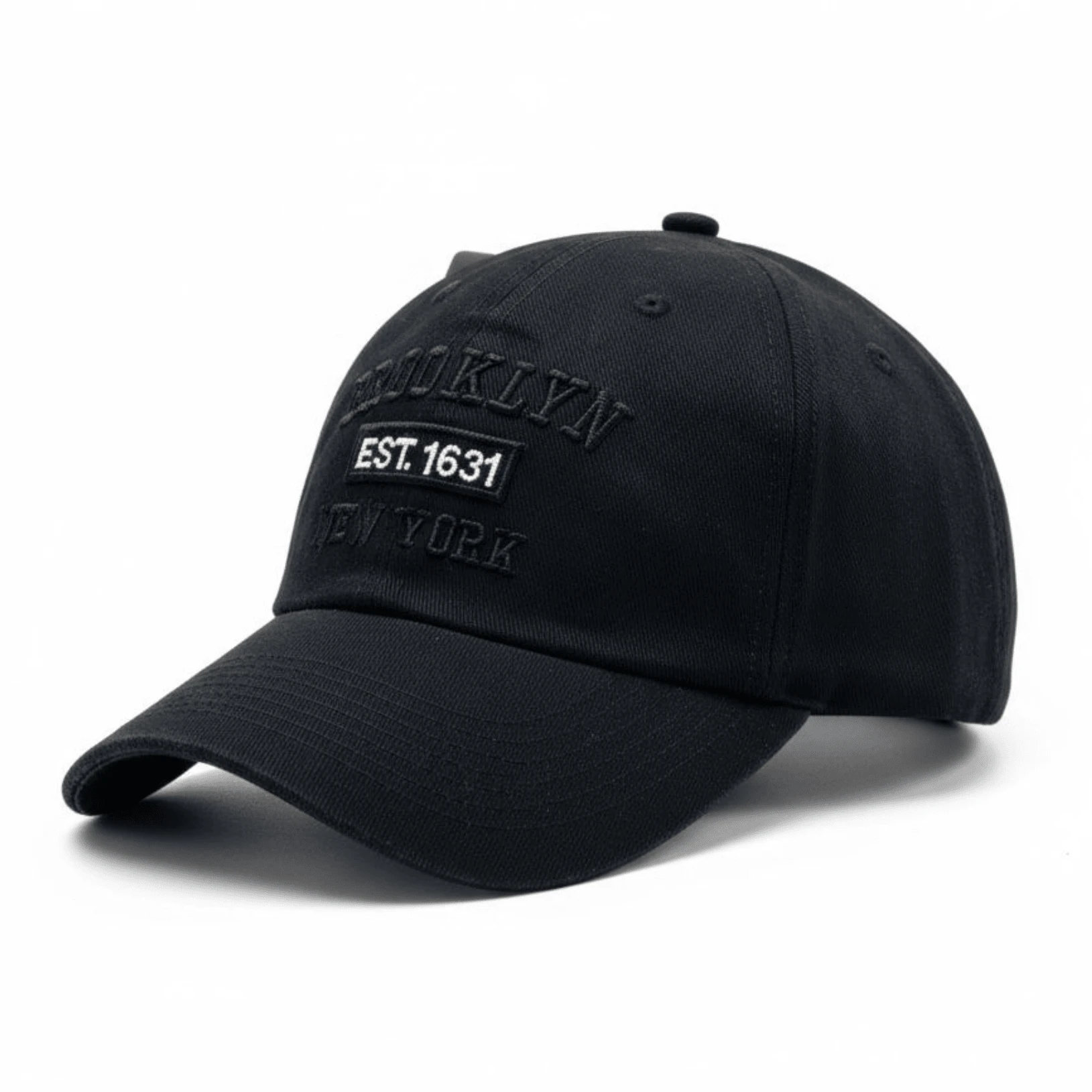 Ny New York Retro Baseball Cap Curved Brim Men's And Women's Adjustment Fit Letter Casual Cotton Embroidered None Summer - 黑色上黑色 - 查看 1