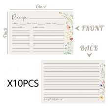 Tarjetas de recetas en blanco - Diseño de arte lineal, adecuadas para cocinar, despedida de soltera, boda, tarjetas de recetas de doble cara para despedida de soltera - Multicolor - Ver 8