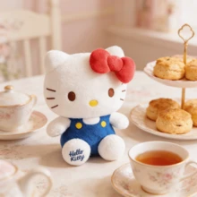 Đồ chơi nhồi bông Hello Kitty của MINISO Sanrio, cao 8 inch, kiểu dáng cổ điển, hình thú ngồi, búp bê nhồi bông KT đáng yêu, gối trang trí nhà cửa hình hoạt hình, quà tặng sinh nhật và Giáng sinh. - Màu xanh lam - Xem 9