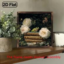 2D Flat, 1pc Vintage Santa Claus Portrait Wooden Framed Sign - 8x8 Inch Christmas Wall Decor With Snowy Night Scene, Perfect For Home, Winter, Or Holiday Gift, Christmas Decorations - 彩色 - 查看 5