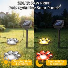7.87ft Paw Print Solar Lights - Dog Cats Animal Solar String Lights (Set Of 4) Outdoor Waterproof, Cat Puppy Animal Décor Walkway Lighting, Gifts For Pet Lovers - 彩色 - 查看 5