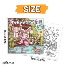 GDTME Tokyo Culture Coloring Book, 24 Pages Thick Paper, Size 7.87*7.87 Inches, Suitable For Beginners To Practice Painting, New Year Gift, Easter And Valentine's Day Gift, Adult Coloring Book, Painting Book For Good Friends, Made Of Thick Opaque Paper, Can Be Used As Stationery, Learning Supplies, Also An Excellent Choice For Girls, Valentine's Day Or New Year Gifts, School Supplies, Etc. - Page 24 - View 3