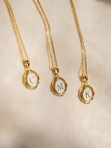 1 Pc Personalized Retro Minimalist Wedding Accessories, Letters A-Z Available, Birthstones To Prevent Fading. - Multicolor - View 4