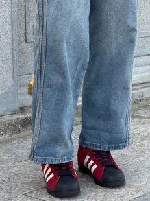 adidas originals Superstar 2 百搭舒適 板鞋 男女同款 深紅色 - 深紅色 - 查看 2