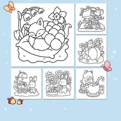 Sách tô màu 48 trang - giấy 220gsm, với những màu sắc ấm áp và dễ chịu, khắc họa những sinh vật rừng đáng yêu. Giấy chất lượng cao, với phong cách mềm mại và dễ thương, hình vẽ đường nét của cáo, sóc và cảnh rừng. Kèm theo đó là văn bản nhẹ nhàng và hình minh họa nhiều lớp. Thích hợp cho trẻ em tô màu, giảm căng thẳng và tương tác giữa cha mẹ và con cái. Một cuốn sách tranh giáo dục dành cho trẻ em, món quà hoàn hảo cho bé gái, thích hợp cho Ngày Valentine hoặc Năm mới.