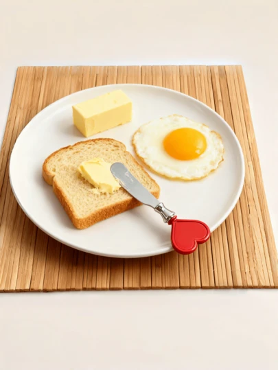 Heart-Shaped Handle Stainless Steel Butter Knife, Multifunctional Cheese Slicer, Stainless Steel Material, Heart-Shaped Decorative Design Suitable For Cutting Butter/Cheese/Cake/Fruit/Vegetables, Essential Kitchen Tool, Birthday/Wedding/Valentine's Day Gift, Practical Household Kitchen Utensil