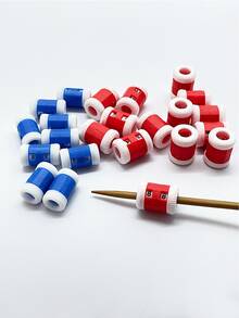 [1pc/5pcs] Sweater Knitting Counter, Knitting Needle Crochet Auxiliary Tool, Easy Operation, Unlikely To Forget [Large Red/Blue Handmade Knitting Counter], Red/Blue Handmade Knitting Tracker - Counter - View 3