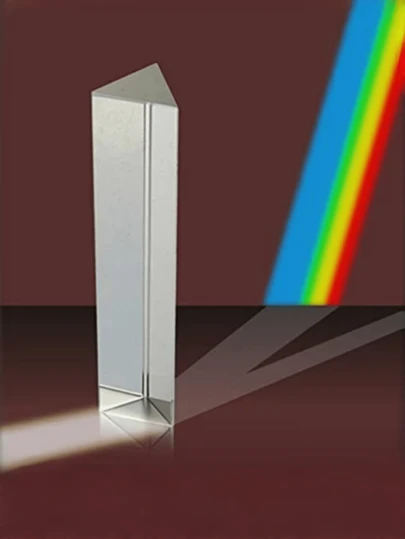 1 pieza Prisma triangular de cristal óptico de vidrio de 200 mm (8 pulgadas), para enseñar física del espectro y fotografía