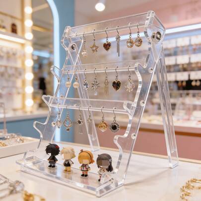 多功能首饰项链架，高端透明亚克力首饰展示架，手镯、项链、耳环、手表收纳架，桌面整理好帮手