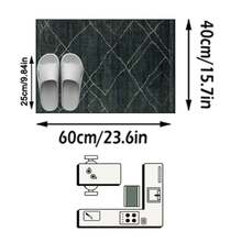 1 pieza Alfombra/Tapete/Felpudo/Pasillo de estilo marroquí vintage con patrón geométrico abstracto desgastado, alfombra suave y lavable para baño, cocina, entrada, pasillo, dormitorio, sala de estar y talla grande - Multicolor - Ver 12