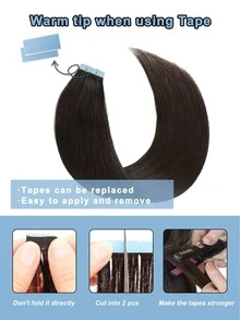 Tóc nối thẳng 100% tóc thật Remy, tóc người Brazil, tóc nối dạng lưới, keo dán chất lượng salon dành cho nữ. - S99J - Xem 6