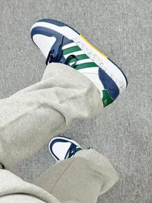 Adidas Neo Entrap Retro Comfortable Durable Lightweight Low-Top Sneakers, Unisex White/Green/Blue - White Green Blue - View 10