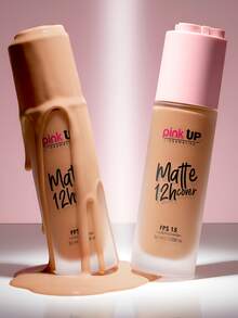 Matte Cover 12h Pink Up Maquillaje Líquido de Cobertura Media y Acabado Mate Control de Brillo Larga Duración 30 ml - 500 Medium - Ver 11