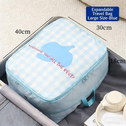4pcs/Set Portable Travel Organizer Bags, Compressible Storage Bags, Foldable Large Capacity, Suitable For Travel Essentials, Luggage Organizer, Carry-On Bag Accessories, Including Toiletry Bag, For Road Trips And Camping, Unisex Gift