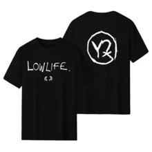 Yungblud Lowlife Album Logo 2025 Short Sleeve Top Men's And Women's Fashion Rock Retro Hoodie T-Shirt Casual Oversize Men's And Women's Unisex Sportswear Set T-Shirt Top Men's Clothing2026 - 黑色 - 查看 7