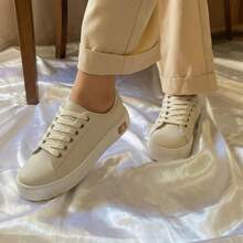 Women's Ultra Comfortable Casual Sneakers | Stylish Modern Urban Design, Casual Lace-Up Outdoor - 米色 520 - 查看 1