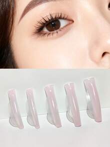 10pcs/5 Pairs Eyelash Lift Pads, New Self-Adhesive Ultra Soft Eyelash Lift Rods, Reusable, Suitable For Salon - Baby Pink - View 4