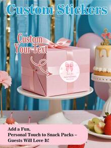 Customizable Size | 4-6cm Pink Party Favor Stickers/Labels | Small Round Stickers, Personalized Baby Shower Labels, Thank You Party Gift Bag Seals, Water Bottle Stickers, Custom Creative Stickers | Favorite Quote Stickers | Personalized Stickers | Die-Cut, Unique Boyfriend, Girlfriend, Dad, Mom, Family, Friend, Daughter, Student Pet Stickers , Travel-Friendly - Multicolor - View 4