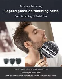 Philips MG1100/16 Multigroom 1000 Beard Trimmer, DualCut Precision, 21mm Detail Shaver, 3 Combs, Fully Washable, AA Battery Powered (Battery Not Included), Men's Facial Hair Styler - Black - View 4