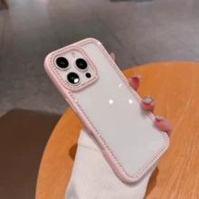 New Luxury Fashion Four-Sided Shiny Diamond Transparent Phone Case Suitable For IPhone 17/17 Pro Max/16 15 14 Plus 13 12 11 Pro Max/6D Electroplated Periphery Back Cover, Great Gift For Friends,Vintage Valentine'S Day Gifts,Pink Phone Case. - 款式3(1件) - 查看 15