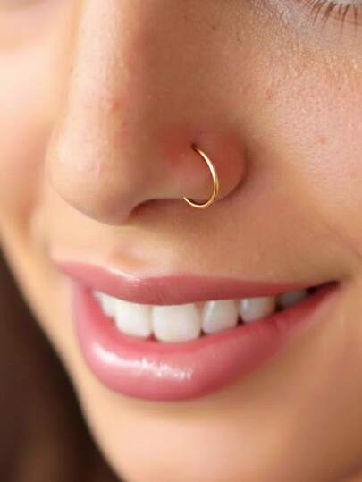 1 Pair 925 Sterling Silver Classic Nose Rings Hoops Lip Ring 6-10mm Small And Light Piercing Jewelry Hypoallergenic Pure Silver Suitable For Women'S Daily Wear, Parties, And Banquet Occasions