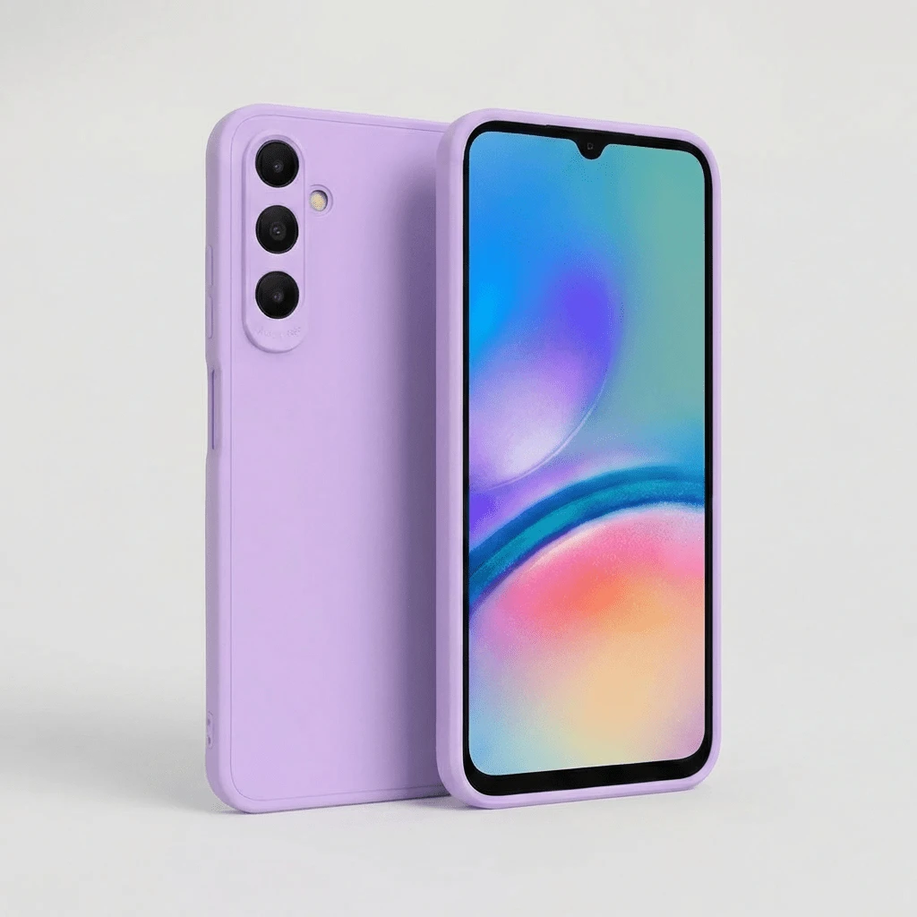 Meloenvias Funda Para Galaxy A17 Carcasa Silicona Mate Para Samsung Galaxy A17 4G / 5G Protector Lente Cristal de la Cámara, Marco Reborde Objetivo, Absorbe Golpes e Impactos, Color Morado - Morado - Ver 1