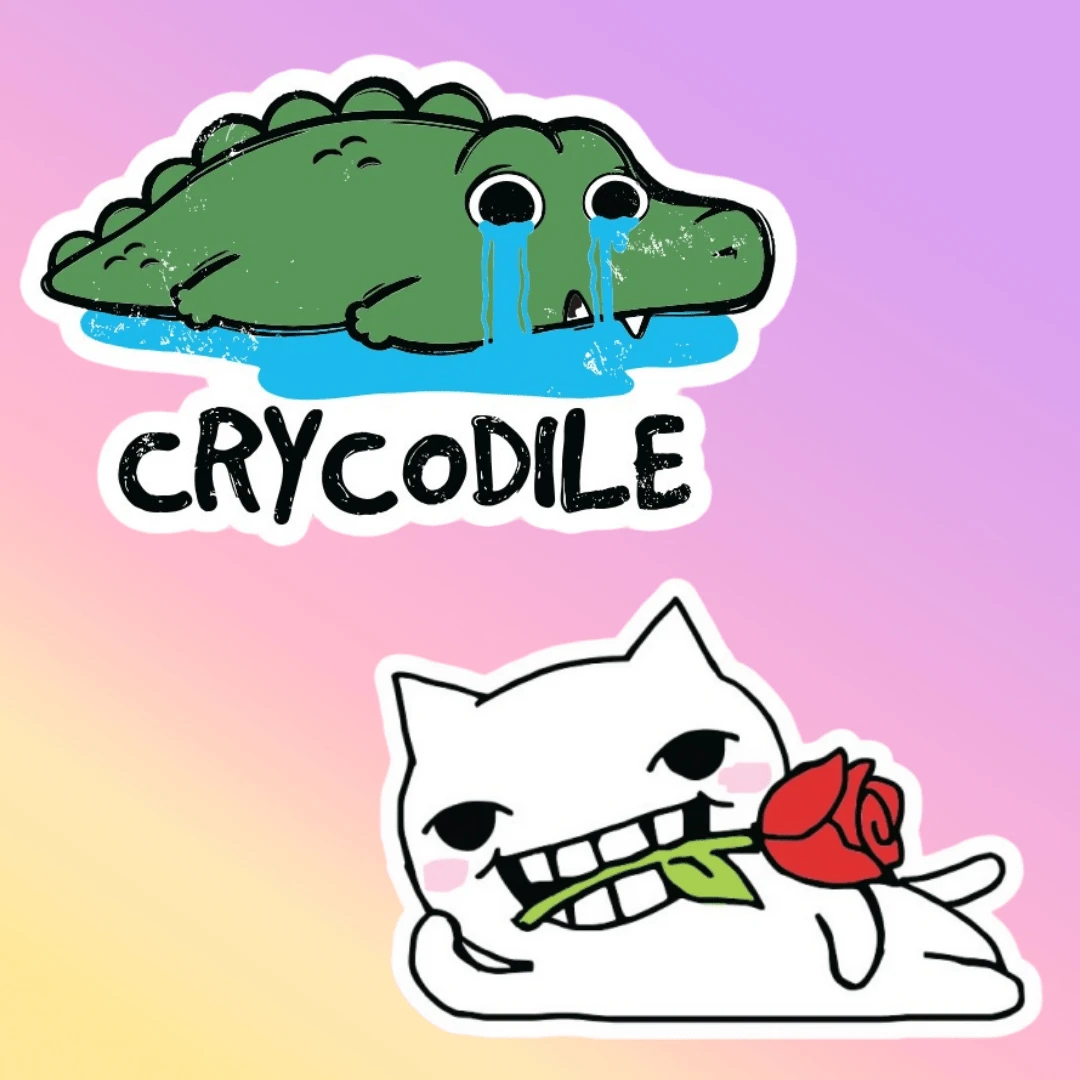 1pc/3pcs Crocodile, Rizz Vinyl Sticker - Polypropylene, Great For Car Bumpers, Laptops And Tumblers - Symbol Of Life, Universe And Everything School Supplies - Vinyl - View 1