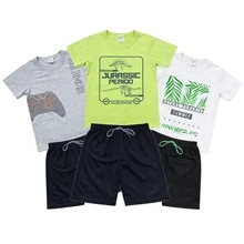 Kit 3 Conjuntos Infantil Menino Verão – Camiseta + Bermuda Conforto Premium - Sortidos - Visão 8