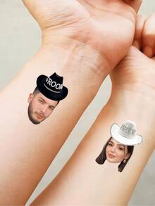 Customized Photo Temporary Tattoos For Adults, Personalized Fake Tattoos With Names For Couples, Bachelorette Party Temporary Tattoos, Valentine's Day Gifts, Wedding Gifts, Wedding Accessories, Bridesmaid Gifts, Christmas Gifts, Christmas Decorations, Thanksgiving Gifts, New Year Gifts, Party Decorations - Multicolor - View 9