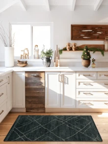 1 pieza Alfombra/Tapete/Felpudo/Pasillo de estilo marroquí vintage con patrón geométrico abstracto desgastado, alfombra suave y lavable para baño, cocina, entrada, pasillo, dormitorio, sala de estar y talla grande - Multicolor - Ver 6